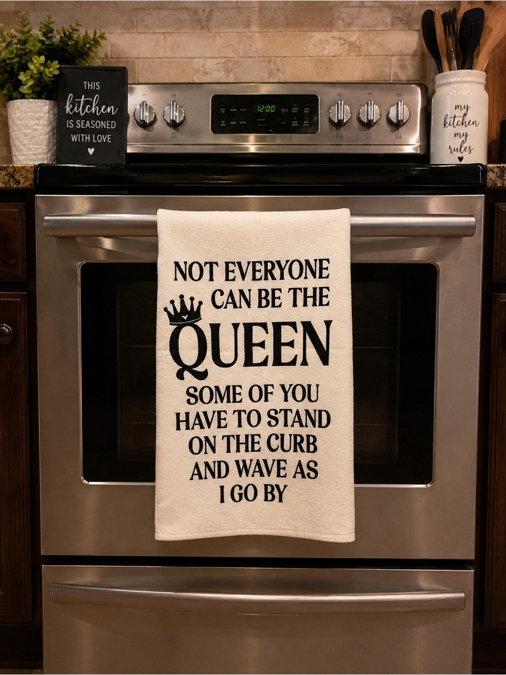 Funny Kitchen Towel | Farmhouse Dish Towel | Sarcastic Gift | Housewarming Decor